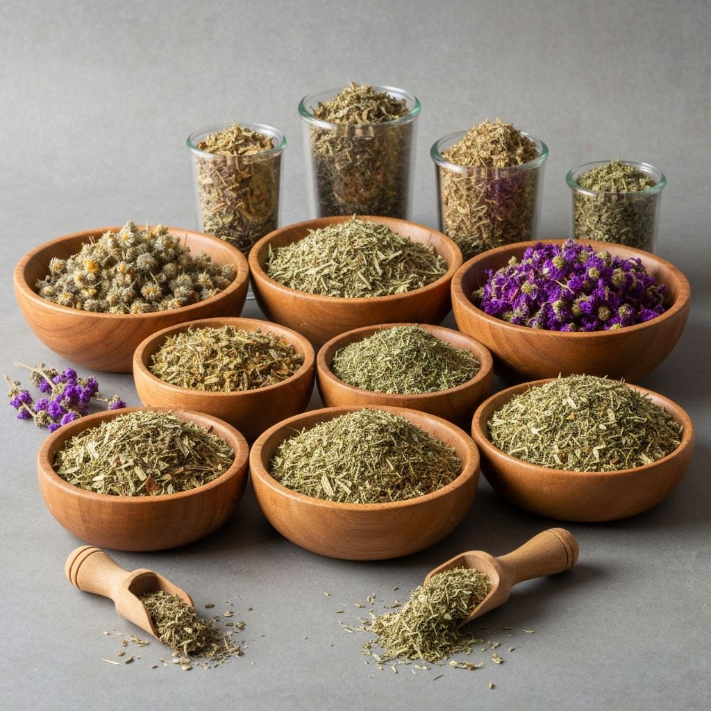 Traditionelle Kräuter und Pflanzenkomposition